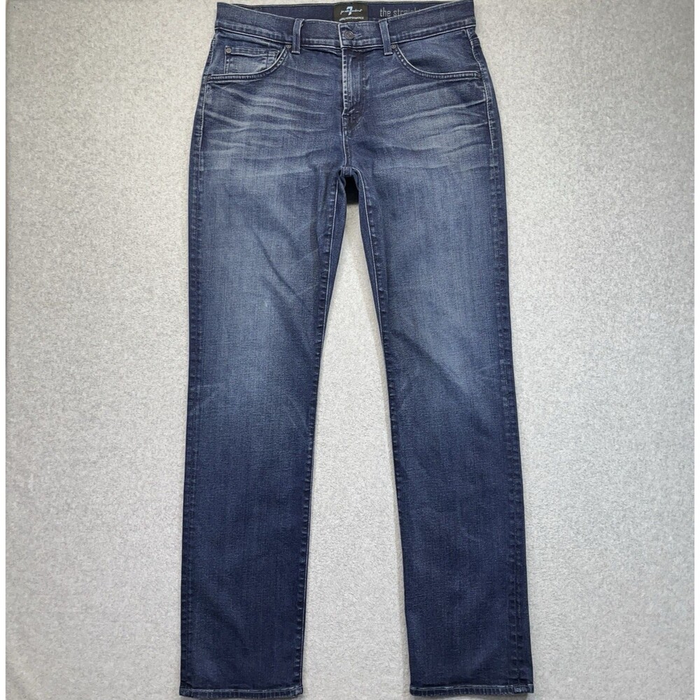 7 For All Mankind The Straight Jeans Men’s 32 Dark Wash Luxe Performance